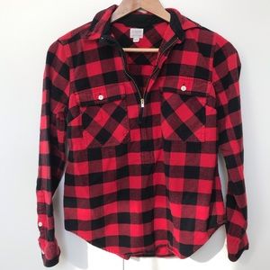 J Crew BUFFALO PLAID half zip